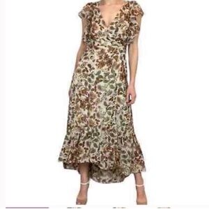 Anthropologie Drew Floral Terra Vintage Wrap Dress